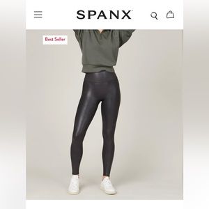 SPANX | Black Faux Leather Leggings | Size: small